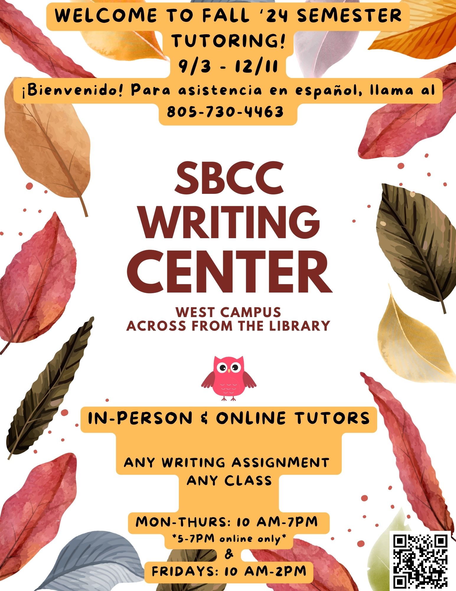 writing center fall 24