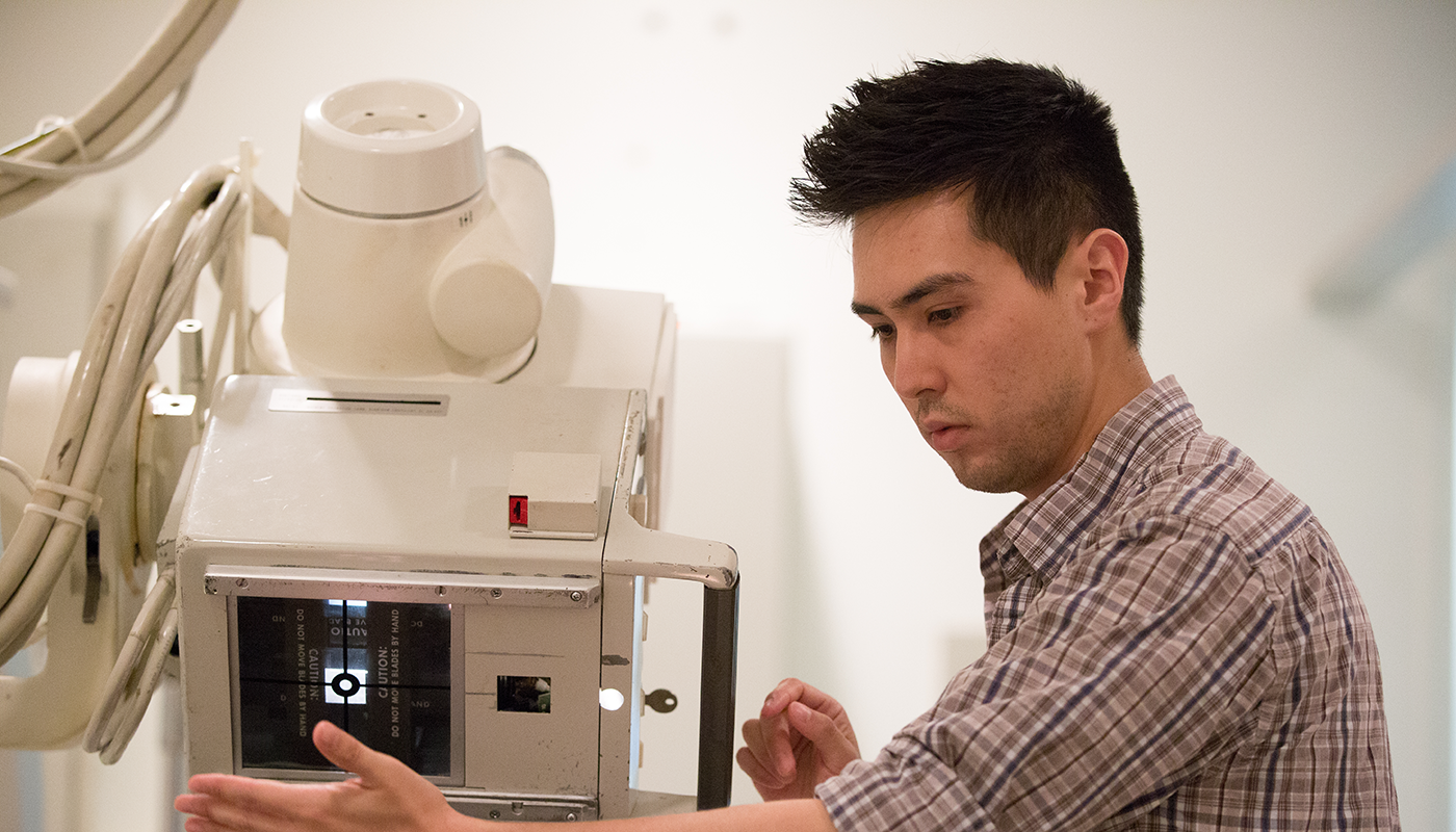 SBCC Medical Imaging student getting hands-on practice